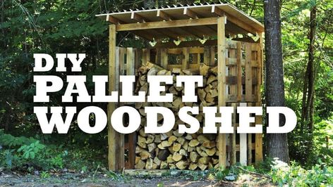 35 Free DIY Firewood Shed Plans For Safe Wood Storage Pallet Woodshed, Woodshed Ideas, Building A Wood Shed, Firewood Storage Outdoor, Diy Pallet Wall, Pallet Shed, Wood Shed Plans, Corrugated Metal Roof, Firewood Shed