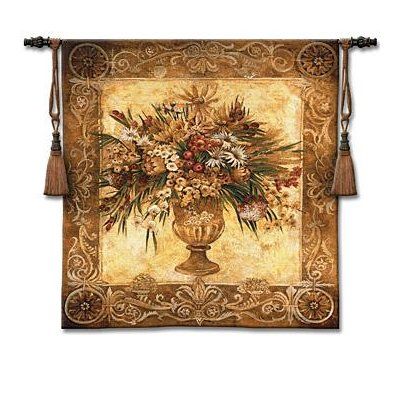 Astoria Grand Tuscan Urn Sienna Tapestry Tuscan Art, Woven Tapestry Wall Hangings, Tuscan Design, Cloth Art, Tuscan Decorating, Hanging Flower Wall, Tuscan Style, Design Toscano, Floral Tapestry