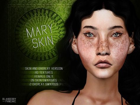 Blahberry Pancake's Mary Skin & Overlay Audrey Hepburn Eyebrows, Sims 4 Skin Cc, Blahberry Pancake, Sims 4 Skin, Skin Overlay, Perfect Skin Tone, Skin Details, Wildest Fantasy, Sims 4 Cc Skin