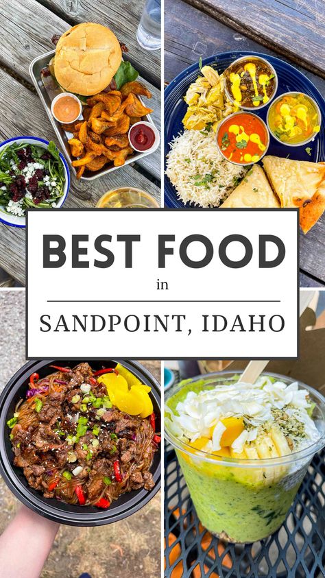 If you visit North Idaho you must add Sandpoint to your Idaho road trip itinerary. Tucked between Lake Pend Oreille and Schweitzer Mountain, this quaint mountain lake town offers some of the best Pacific Northwest breweries and restaurants and food trucks. || #idaho #pacificnorthwest #travelguide #restaurantfood #breweries #breweryfood #craftbeer Schweitzer Mountain Idaho, Lake Pend Oreille Idaho, Idaho Recipes, Idaho Road Trip, Lake Town, Sandpoint Idaho, Floating Restaurant, North Idaho, Idaho Falls