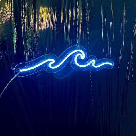 Wave neon sign - led neon sign, wall decor, wall sign, sea led neon sign, water neon sign, nature neon sign, ocean neon, bedroom light Neon Bedroom, Beach Themed Bedroom, Neon Sign Wall, Neon Sign Art, Led Rope, Led Rope Lights, Led Light Design, Marine Theme, Bedroom Light