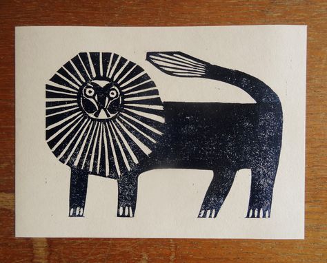 Moira Frith’s Instagram profile post: “A little lion woodcut. I haven't printed in 2019 so far, until now. I've missed it. But not the cleaning up bit. Casually ignoring that…” Moira Frith, Lion Character, Lion Silhouette, Primitive Art, Visible Mending, Wood Carving Designs, Carving Designs, Silhouette Art, Lino Print