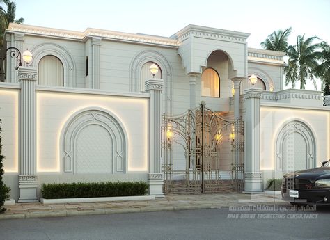 Villa in UAE on Behance Deck Gates Ideas, Yard Gates Ideas, Wood Gate Ideas, Boundary Wall Ideas, Boundary Wall Designs, Deck Gates, Yard Gates, Boundary Wall Design, Deck Gate