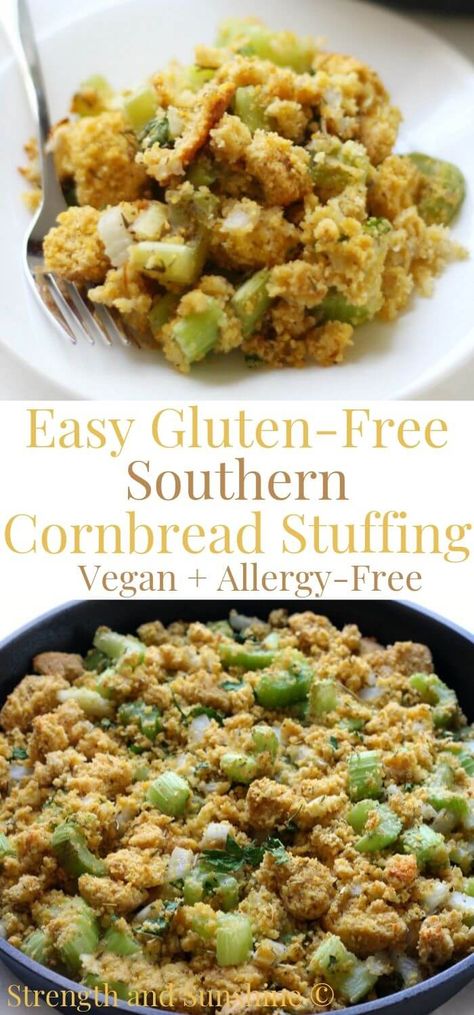 Vegan Cornbread Stuffing, Cornbread Thanksgiving, Dressing Cornbread, Stuffing Vegan, Thanksgiving Dinner For Two, Preparedness Ideas, Cornbread Stuffing Recipes, Dressing Recipes Thanksgiving, Vegan Cornbread