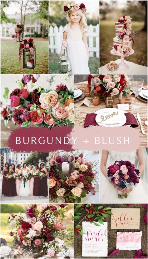 Wedding Cakes Burgundy And Blush, Red Wedding Scheme, Maroon Pink And Gold Wedding, Burgandy Wedding Themes Fall, Berry Pink Wedding Color Schemes, Berry Tone Wedding, Maroon And Beige Wedding, Fall Wedding Colors Pink, 2025 Wedding Color Trends