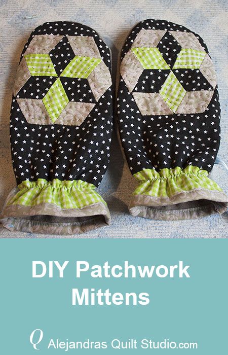 DIY Patchwork Mittens Diy Mittens, Handmade Mittens, Computerized Sewing Machine, Start Quilting, Wool Mittens, Quilting Studio, Mittens Pattern, Quilted Coat, Hand Quilting