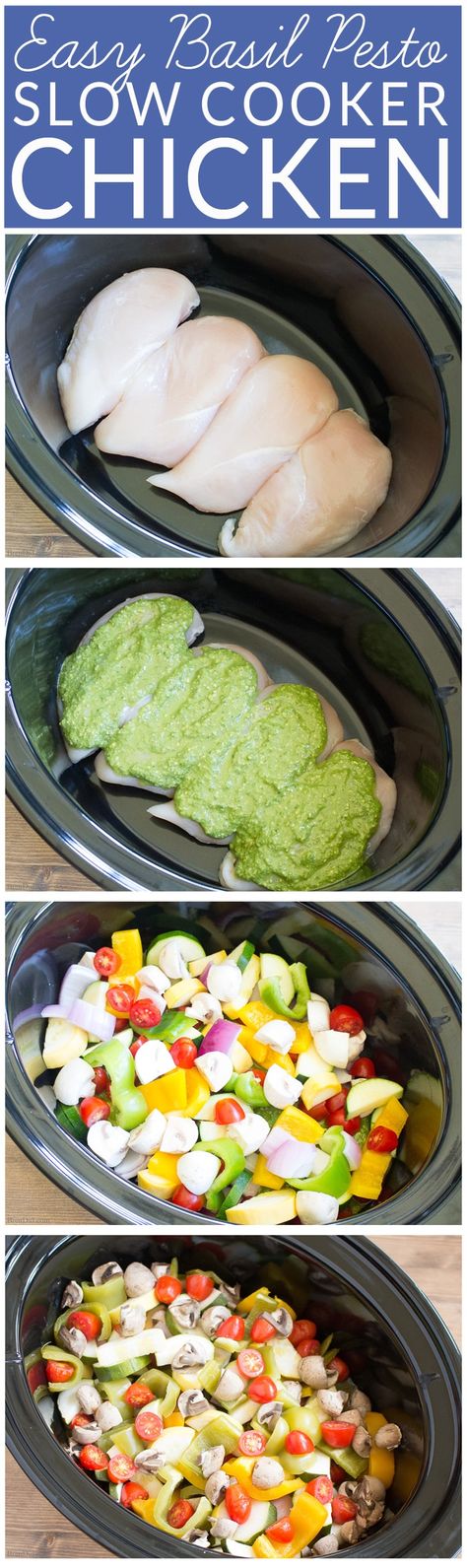 Slowcooker Pasta, Basil Pesto Chicken, Chicken Pesto Pasta, Chicken Roast, Pasta Easy, Crock Pot Recipe, Chicken Pesto, Crockpot Recipe, Tasty Dinner