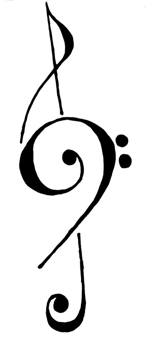 Treble Bass Clef by ~neon-giraffe on deviantART Tattoo Ear, Treble Clef Tattoo, Tattoos Masculinas, Music Designs, Tattoo Music, Music Note Tattoo, Music Tattoo Designs, Note Tattoo, Tattoo Zeichnungen