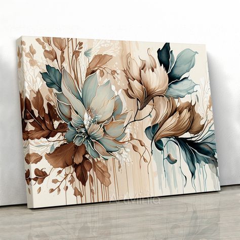 Wall Painting Flowers, Canvas Art Set Of 3, Painting With Flowers, Paintings Flowers, Multi Panel Canvas Art, Flower Home Decor, Paint Abstract, Flower Painting Canvas, Abstract Floral Art