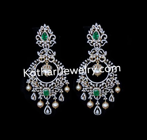 South Indian Diamond Earrings, Diamond Chandbali Earrings Indian, Chandbali Earrings Diamonds, Diamond Earrings Indian Hangings, Detachable Diamond Necklace Indian, Diamond Chandbali Earrings, Diamond Chandbali, Diamond Hangings, Diamond Earrings Indian