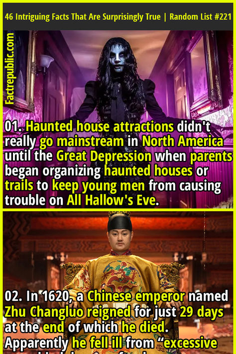 Haunted House Attractions, Fact Republic, Trivia Facts, Mystery Of History, House Color, Haunted Houses, Random Facts, Invasive Species, Wipe Out