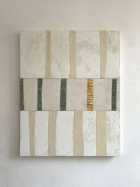 Original abstract mixed media artwork by Elsa Jeandedieu (Hong Kong). This large, one-of-a-kind plaster on copper mixed media artwork measures 31.5W x 39.5 H inches, and is ready to hang. The abstract mixed media artwork ships in a box directly from the artist's studio and is covered by the 14-day satisfaction guarantee from Saatchi Art, so you can buy with confidence. Curtains Installation, Mirco Marchelli, Plaster Artwork, Striped Artwork, Textured Wall Panels, Deco Paint, Paint On Wood, Lifestyle Images, Decorative Paintings