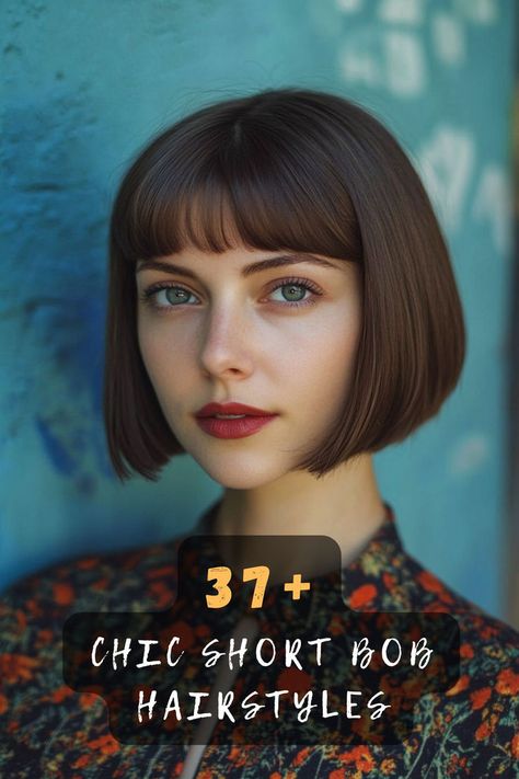 Get a modern edge with 37 trendy short bob hairstyles with bangs. 🌟💇‍♀️ These stylish cuts feature sharp angles, bold bangs, and contemporary textures that give your look a fresh update. Want modern style? Click to explore all the trendy cuts! #TrendyShortBobs #BangsStyle #ModernEdge #StylishCuts #ContemporaryTextures Edgy Bob With Bangs, Mini Bangs Long Hair, Bob With Bangs For Black Women, Short Bob Cut With Bangs, Short Bob Hairstyles With Bangs, Bold Bangs, Bobs With Bangs, Very Short Bob, Edgy Bob