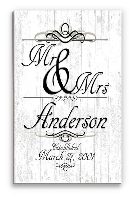 Wedding Gift Sign Personalized Mr & Mrs Family Name Established Sign Customized for Newlywed Couple EST. Date Last Minute Wedding Gifts, Name Established Sign, Happy Anniversary Gifts, Wedding Gift Signs, Established Family Signs, Romantic Signs, Wedding Gifts For Bride And Groom, Rustic Wedding Gifts, Established Sign