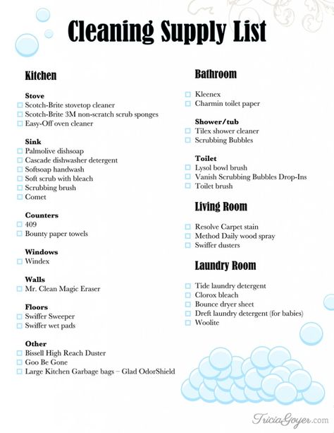 Christmas means company. Company means cleaning. Tricia Goyer shares her go-to cleaning supplies on her blog! Easy Oven Cleaner, Cleaning Supply List, Easy Off Oven Cleaner, Bounty Paper Towels, Cleaning Checklists, Cleaning Supplies List, Clean Baking Pans, Scrubbing Bubbles, Apartment Checklist