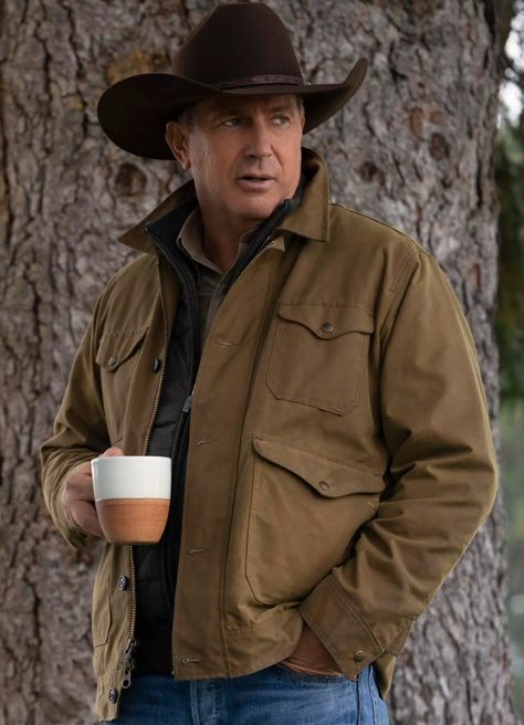 John Dutton Vintage Style Jacket Yellowstone - Western Outfitter John Dutton Yellowstone, Kevin Costner Yellowstone, Realtor Memes, Logan Movies, John Dutton, Yellowstone Series, Vintage Style Jacket, Demin Jacket, Men Closet