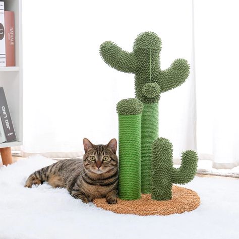 Cactus Cat Scratcher Post | The Chic House Decor Cat Scratcher Post, Cat Tree Scratching Post, Cactus Cat, Cat Tree House, Cat Climbing Frame, Luxury Cat, Cat Post, Sisal Rope, Cat Condo