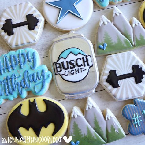 Busch Light Cookies, Busch Light Themed Party, Busch Light Cake, Travel Cookies, Beer Cookies, Beer Basket, Guys 21st Birthday, 21 Bday, Cookie Board