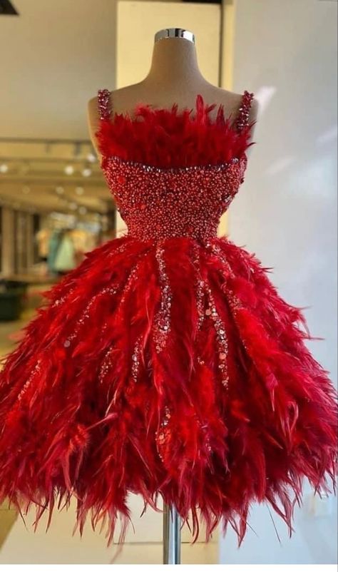 Prom Dresses Puffy, Feather Prom Dresses, Dresses Puffy, Party Dresses Mini, Puffy Prom Dresses, Red Formal Dresses, Prom Dresses Red, Red Prom Dresses, Met Gala Dresses