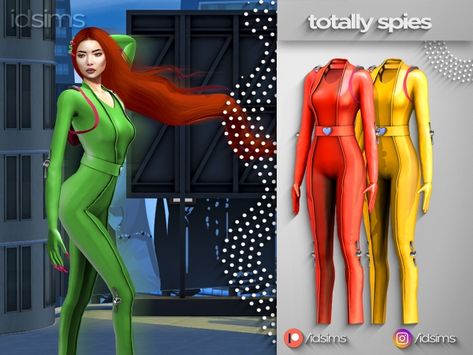 totally spies costume Totally Spies Costume, Spies Costume, Sims Halloween Costume, Black Simmer, Spy Outfit, Costume Guide, The Sims 4 Skin, The Sims 4 Pc, Sims 4 Download