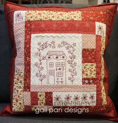 Gail Pan Designs, Cushion Pattern, Drapes Curtains, Projects To Try, Pillow Covers, Cushions, Curtains, Pillows, Red