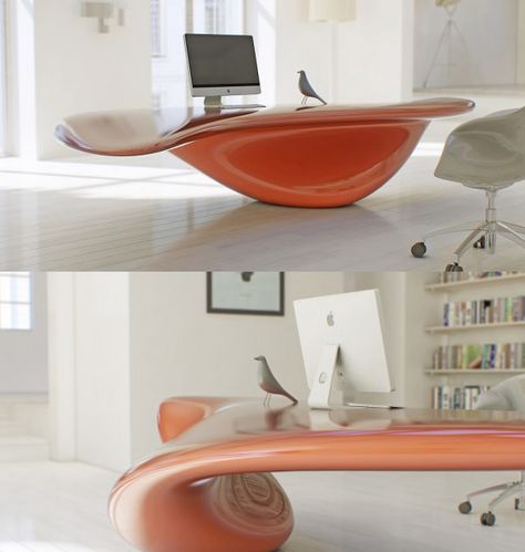 Futuristic Desk, Futuristic Decoration, Futuristic Things, Futuristic Table, Futuristic Furniture Design, Future Furniture, Weird Furniture, Office Floor Plan, Body Inspired