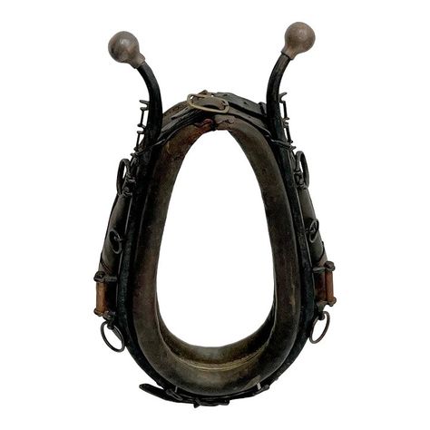 Horse Harness, Leather Mirror, Antique Horse, Black Tears, Iron Ring, Leather Collar, Antique Mirror, Distressed Leather, Black Enamel