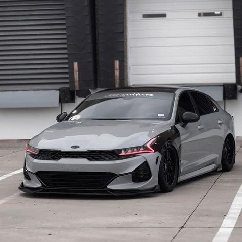 Wolf Grey Kia K5, Kia K5 Gt Line Modified, Kia Stinger Modified, Kia K5 Modified, Car Builds, Kia K5, Kia Stinger, Grey Car, Mens Backpack Travel