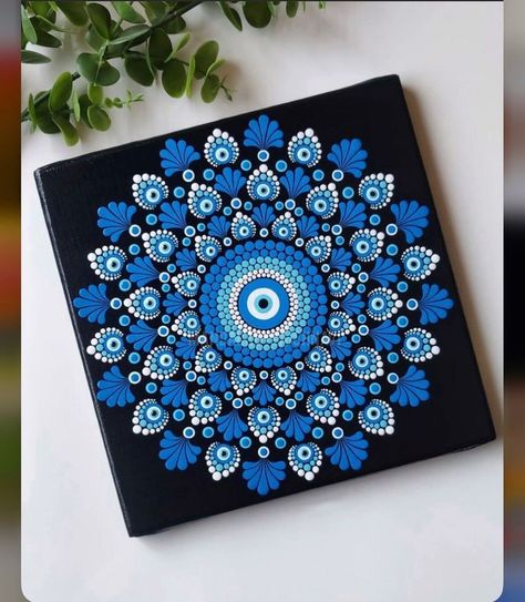 Mandala Art On Canvas, Mandala On Canvas, Dot Mandala Art, Dot Painting Tools, Diy Pottery Painting, Art Sketches Doodles, Mandala Canvas, Stone Art Painting, Attractive Colors