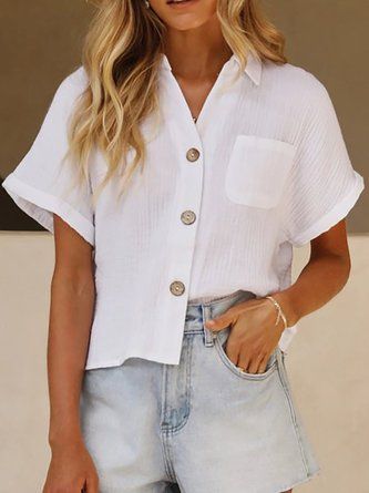 Womens Summer Shorts, Casual Shirt Women, Loose Tees, Trendy Fashion Outfits, Casual Tops For Women, Floral Print Shorts, Online Tops, Mode Vintage, Shop Blouses