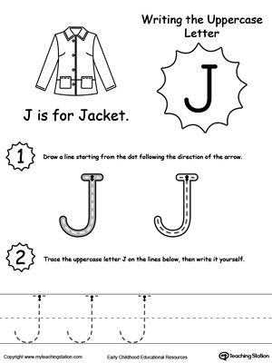 **FREE** Writing Uppercase Letter J Worksheet. Help your child practice writing… Letter J Worksheet, J Worksheet, Letter J Activities, Capital Letters Worksheet, Alphabet Letter Templates, Letter Worksheets For Preschool, Abc Worksheets, Activity Worksheet, Arabic Worksheets