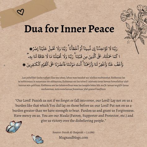 Dua for Inner Peace 🤍 Dua For Night Time, Surah To Recite After Every Namaz, Dua For First Night Of Marriage, Dua To Get Rid Of Bad Thoughts, Dua List, Best Dua, Learning Islam, Surah Baqarah, Dua For Love