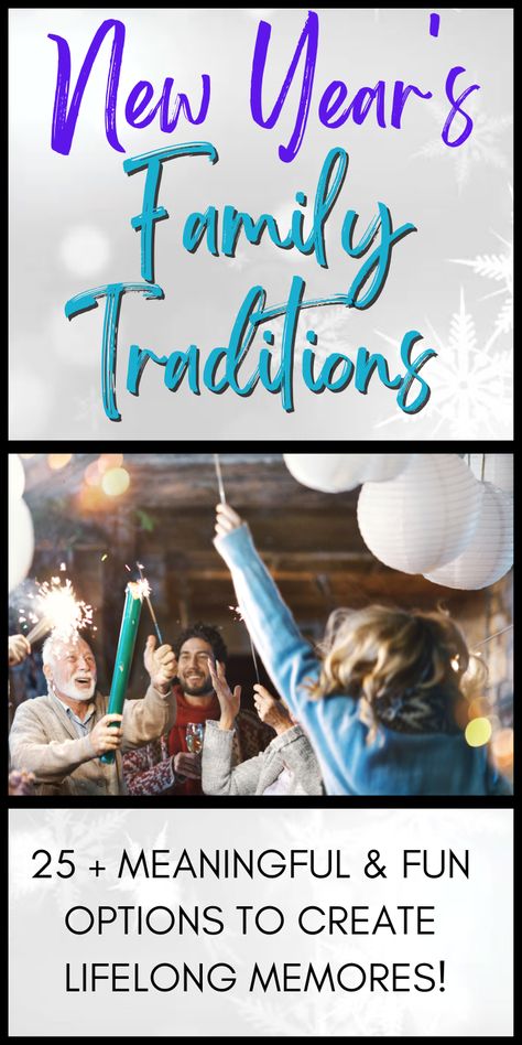 If you're looking for family-friendly ideas for a New Year's Eve party with the kids, here are 25 amazing options for both New Year's Eve & New Year's Day. These are meaningful family traditions you can start & continue each year to have the best celebrations ringing in the new year! Great for kids and adults alike! New Year’s Day With Kids, New Year’s Eve Inspiration, New Year's Day Traditions, New Years Family Traditions, New Year Traditions For Kids, New Year’s Eve Party For Family, New Years Eve Traditions Families, New Year’s Eve Family Traditions, New Year’s Eve Family Ideas