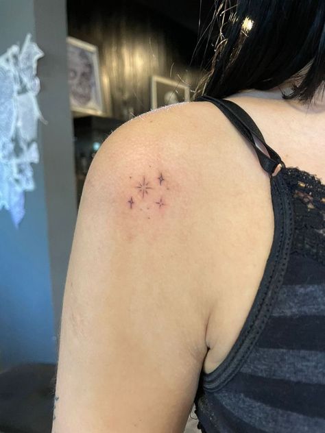 Stick And Poke Tattoo Sparkle, Magic Sparkle Tattoo, Sparkle Minimalist Tattoo, Fairy Sparkle Tattoo, Star Emoji Tattoo, Anime Sparkle Tattoo, Sparkly Star Tattoo, Sparkle Tattoo On Hip, Sparkle Aesthetic Tattoo