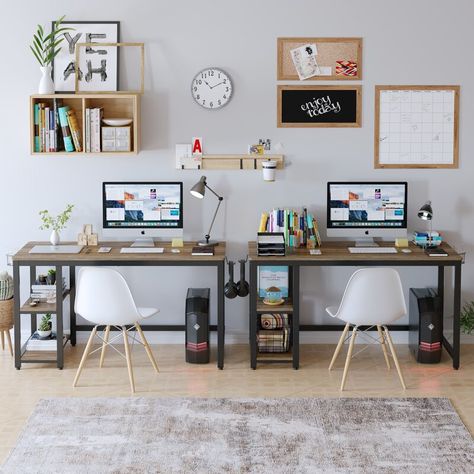 Loft Aesthetic, Industrial Computer Desk, Contemporary Writing Desk, Computer Writing, Black Writing Desk, Computer Desk With Shelves, Tall Shelves, Computer Desks For Home, Side Shelves