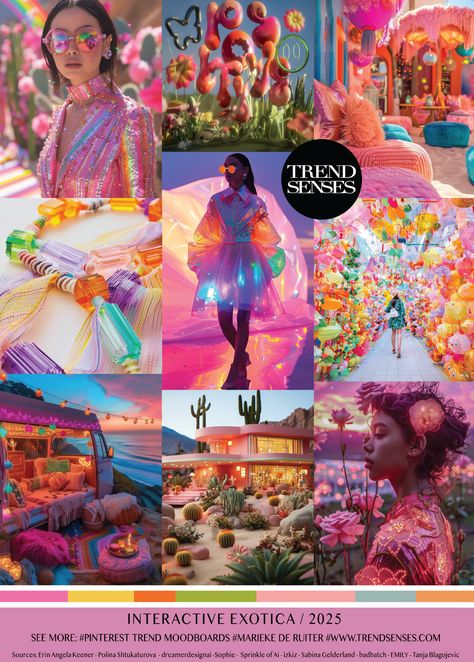 INTERACTIVE EXOTICA // 2025 – Trendsenses - #moodboard #2025 #forecasting - #mariekederuiter - Sources: Erin Angela Keener – Polina Shtukaturova – dreamerdesignai – Sophie – Sprinkle of Ai – izkiz – Sabina Gelderland – badbatch – EMILY – Tanja Blagojevic Trendenses Fashion Forecast 2025, Trend Forecasting 2025, 2025 Trend Forecast, Trends 2025 Fashion, Trend Senses, Mood Board Fashion Inspiration, 2025 Trends, Fashion Trending Moodboard, Design Color Trends