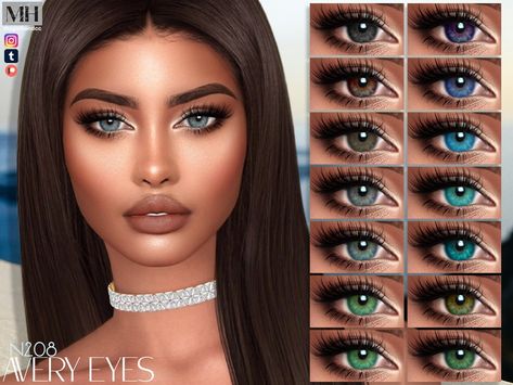 The Sims Resource - Avery Eyes N208 Sims 4 Women Eyelashes, Eyelash Skin Details Sims 4, Sims4 Cc Eye Lashes, Free Sims 4 Cc Eyelashes, Sims 4 Pupil Cc, Sims 4 Female Eyes, Ts4 Cc Eye Preset, S4cc Eyes, Eye Color Sims 4