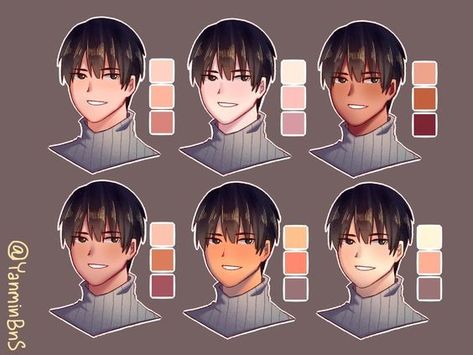 Corak Menjahit, Skin Color Palette, Palette Art, Gambar Figur, Digital Painting Tutorials, Anime Drawings Tutorials, Digital Art Tutorial, Facial Expressions, Drawing Base