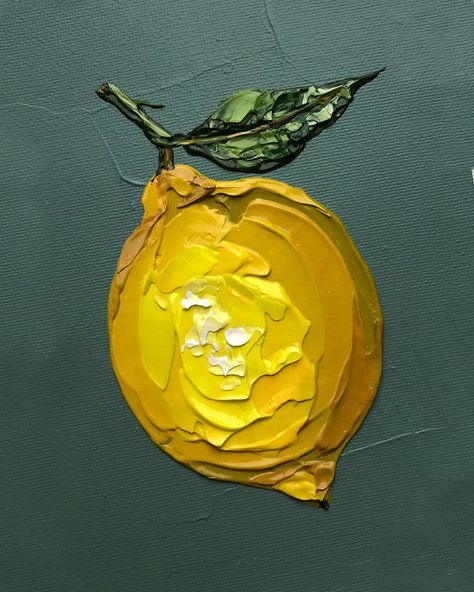 Lemons And Oranges Painting, Paintings Of Lemons, Fruit Art Ideas, Easy Art Painting Acrylic Simple, Lemons Painting, Ideas To Paint, Statement Artwork, Lemon Painting, Lemon Art