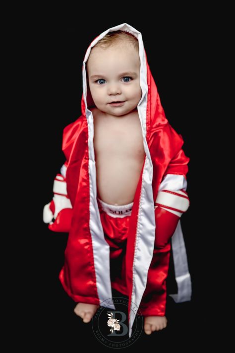 Baby Boxing Photoshoot, Boxing First Birthday Party Themes, Boxing 1st Birthday Theme, Boxing Birthday Party, Boxing Theme Party Ideas, Boxing Birthday, Baby Fashion Girl Newborn, Baby Boy Birthday Themes