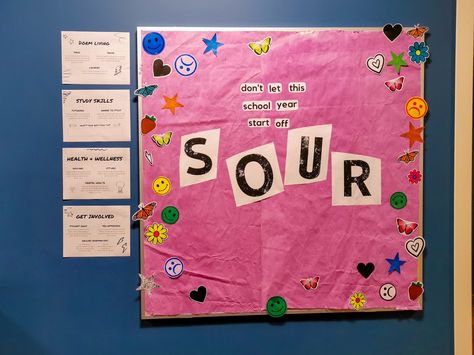 Scrapbook Bulletin Board Ideas, Taylor Swift Door Decs Ra, Resident Advisor Ideas, Senior Bulletin Board Ideas, Taylor Swift Bulletin Board Ra, Identity Bulletin Board Ra, Olivia Rodrigo Campaign Poster, Music Ra Bulletin Boards, Welcome Bulletin Boards Ra