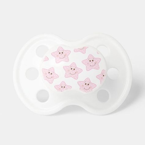 Pink Stars Baby Pacifier #pacifier #custom #baby #shower #pink Gift Ideas To Buy, Baby Shower Pink, Space Stuff, Best Gift Ideas, Homemade Body Scrub, Baby Pacifier, Animal Skulls, Pink Stars, Candy Jars