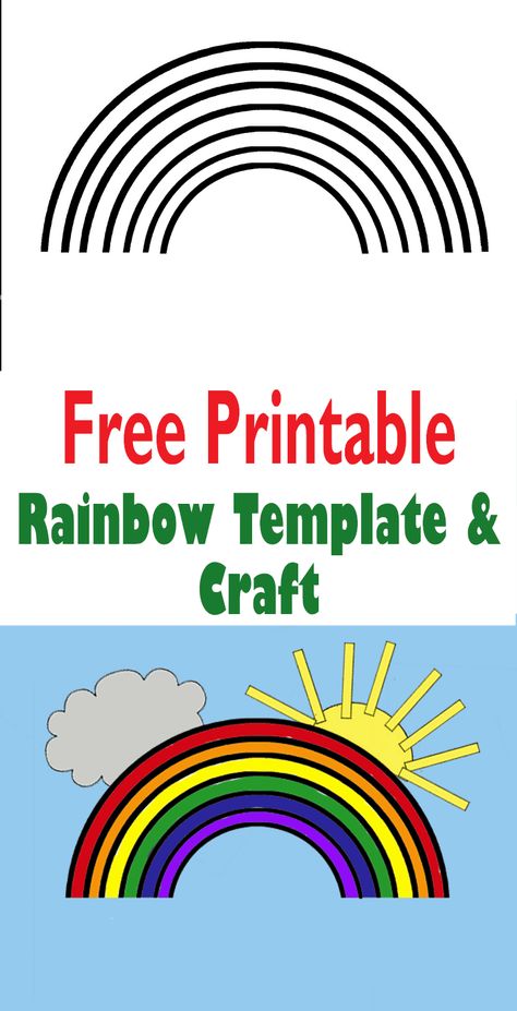 Easy Printable Rainbow Template and Craft for Kids - A Crafty Life Printable Rainbow Template, Paper Rainbow Craft, Rainbow Template, Rainbow Craft, Paper Rainbow, Rainbow Printable, Suncatcher Craft, Summer Coloring Pages, Printable Ideas