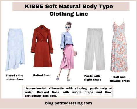 Kibbe Soft Natural Body Type: the Complete Guide Soft Natural Purses Kibbe, Kibbe Soft Natural Neckline, Soft Natural Kibbe Cool Winter, Skirts For Soft Natural, Soft Natural Kibbe Boots, Soft Natural Bags Kibbe, Soft Natural Jackets, Midsize Soft Natural, Soft Natural Classic Essence