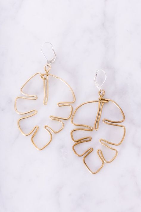 Leaf Earrings Diy, Ušný Piercing, Easy Diy Fashion, Anting Manik, Diy Earrings Easy, Diy Ring, Pola Gelang, Gelang Manik, Easy Diy Jewelry