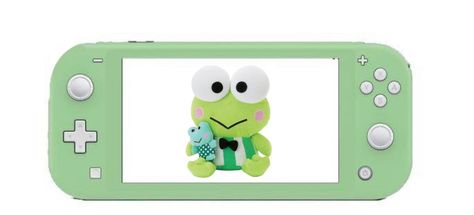 Sanrio Nintendo Switch Widget, Keroppi Widget Medium, Green Widget Aesthetic Medium, Green Medium Widget, Sanrio Nintendo Switch, Nintendo Switch Widget, Switch Widget, Phone Widgets, Iphone Themes