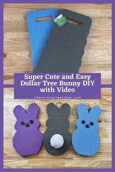 Do you want to make a Dollar Tree Bunny? I took garden kneeling pads from the dollar store and turned them into cute Peep bunnies.