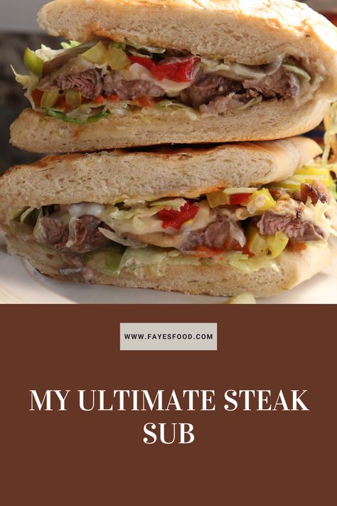 Steak Subs, Steak Subs Recipes, Steak Sandwich Recipes, Cuban Bread, Ribeye Steak Recipes, Steak Tips, Flat Iron Steak, Steak Salad, Steak Sandwich