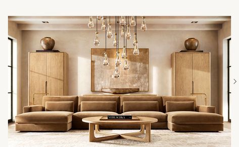 RH Contemporary Chandelier Art, Rh Modern, Round Chandelier, Glass Pendant Lamp, Round Coffee Table, Restoration Hardware, Blown Glass, Pendant Lamp, Luxury Homes