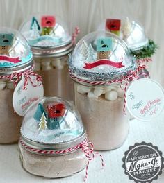 ขวดโหล Mason Jar, Snow Globe Mason Jar, Jar Toppers, Ornament Tags, Mason Jar Gifts, Paper Scissors, Papertrey Ink, Jar Gifts, Mason Jar Crafts